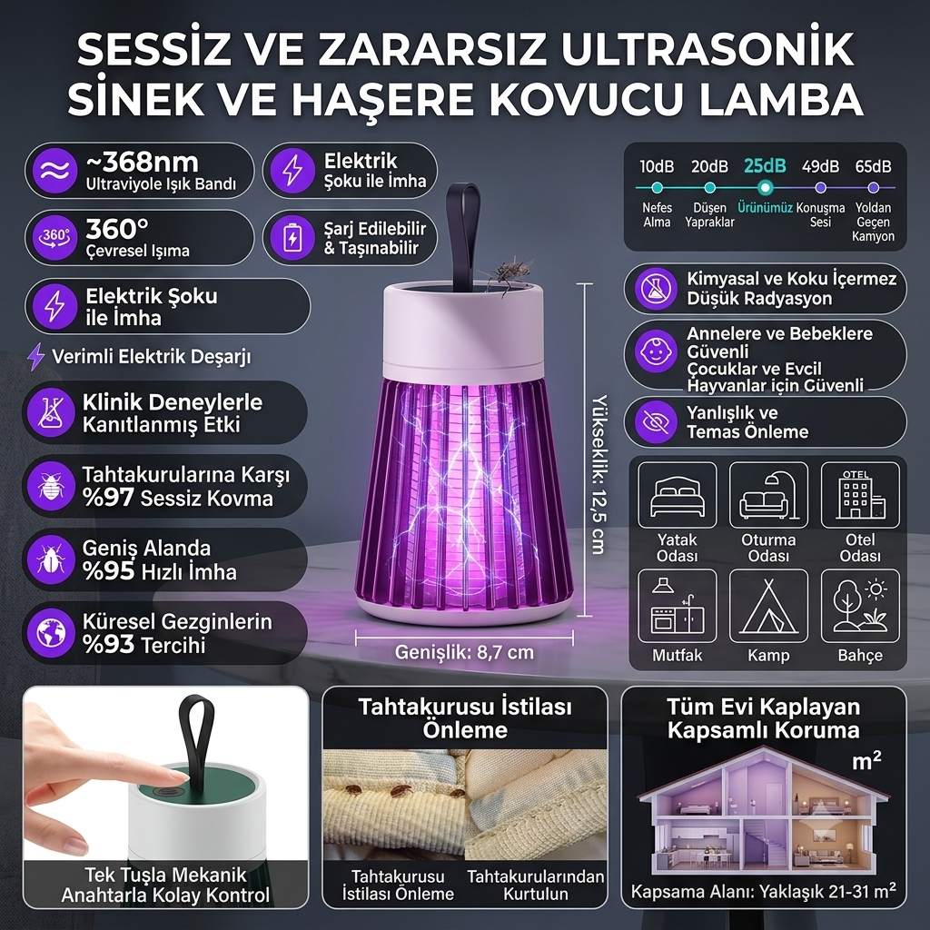 LikyaMarkt™ | Kablosuz Masaüstü Sinek ve Böcek Öldürücü